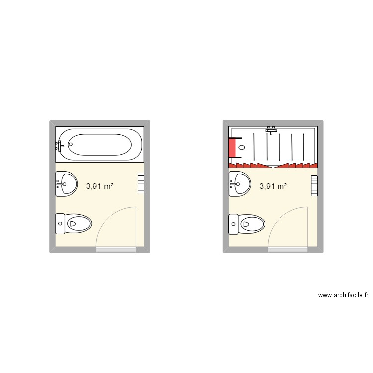 ichalalen. Plan de 2 pièces et 8 m2