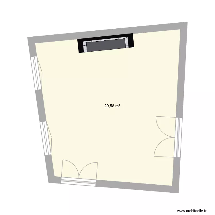 salon. Plan de 1 Pièce et 30 m²