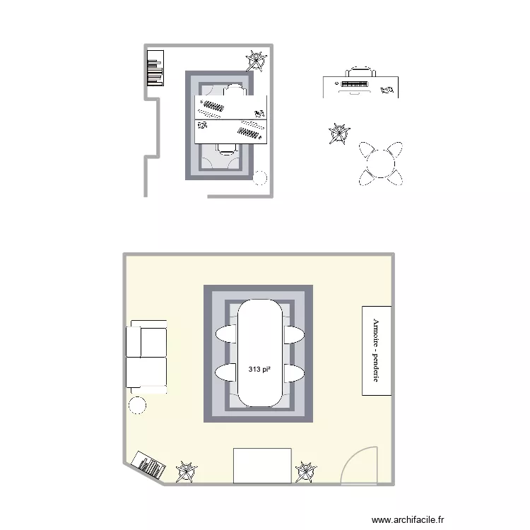 Audrey s. Plan de 1 et 29 m² Audrey s. Plan de 1 et 29 m²