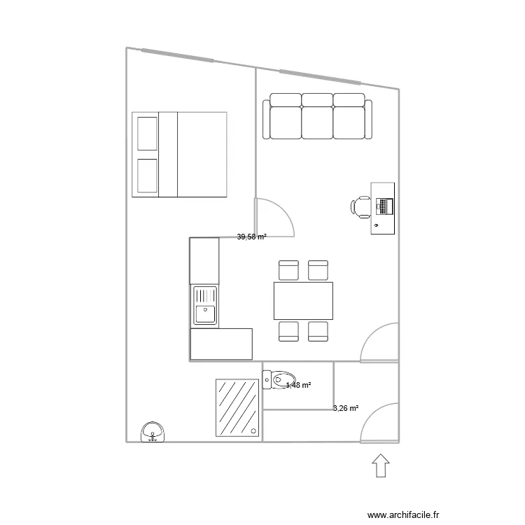 Appartement 1. Plan de 3 et 44 m² Appartement 1. Plan de 3 et 44 m²