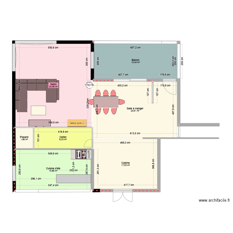 Agrandissement1. Plan de 7 pièces et 115 m2