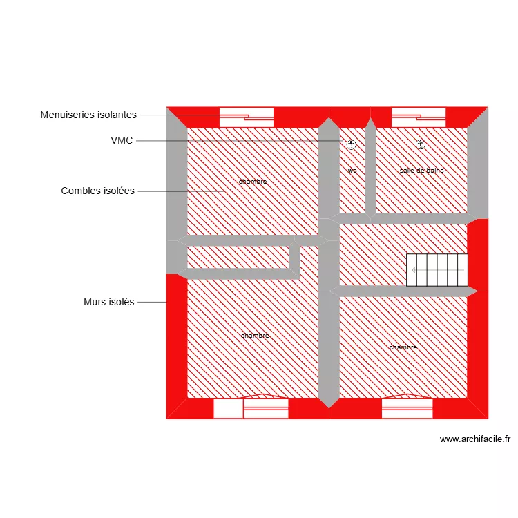 ROUDERGUES étage étape 1. Plan de 7 et 40 m² ROUDERGUES étage étape 1. Plan de 7 et 40 m²