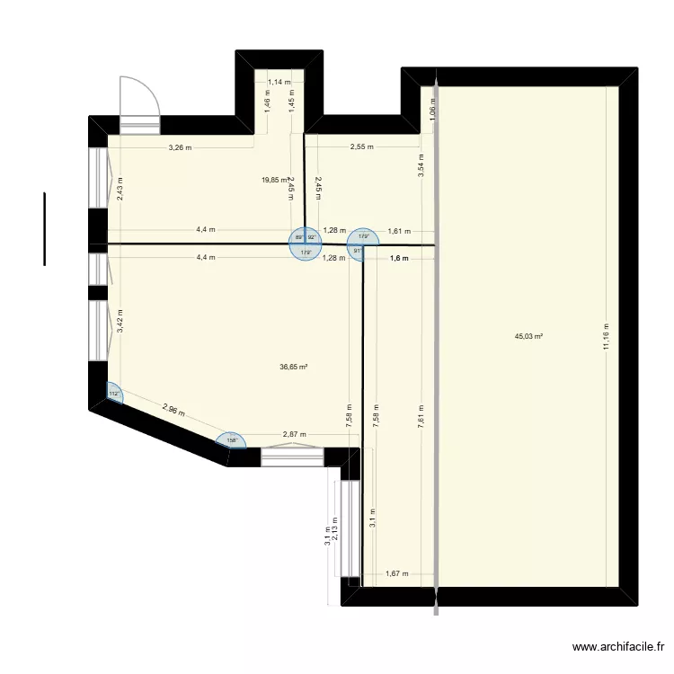 plan Jaco 2. Plan de 3 pièces et 102 m²