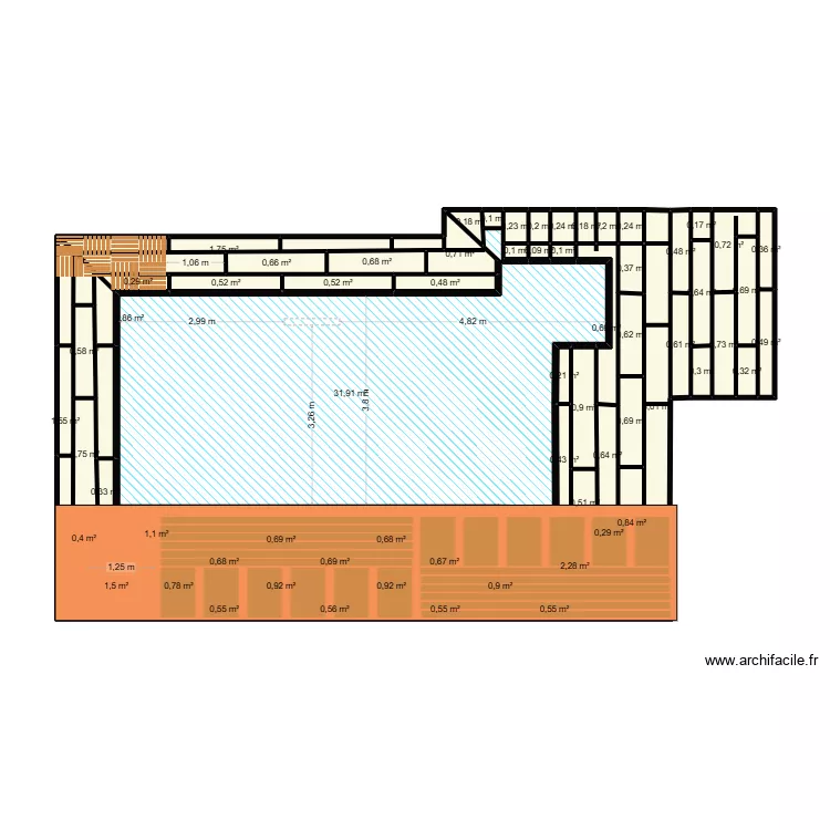terrasse. Plan de 