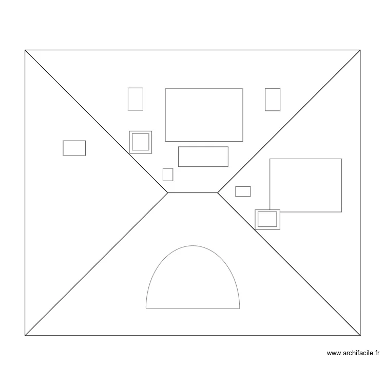 Les Challonges - Plan dessus. Plan de 