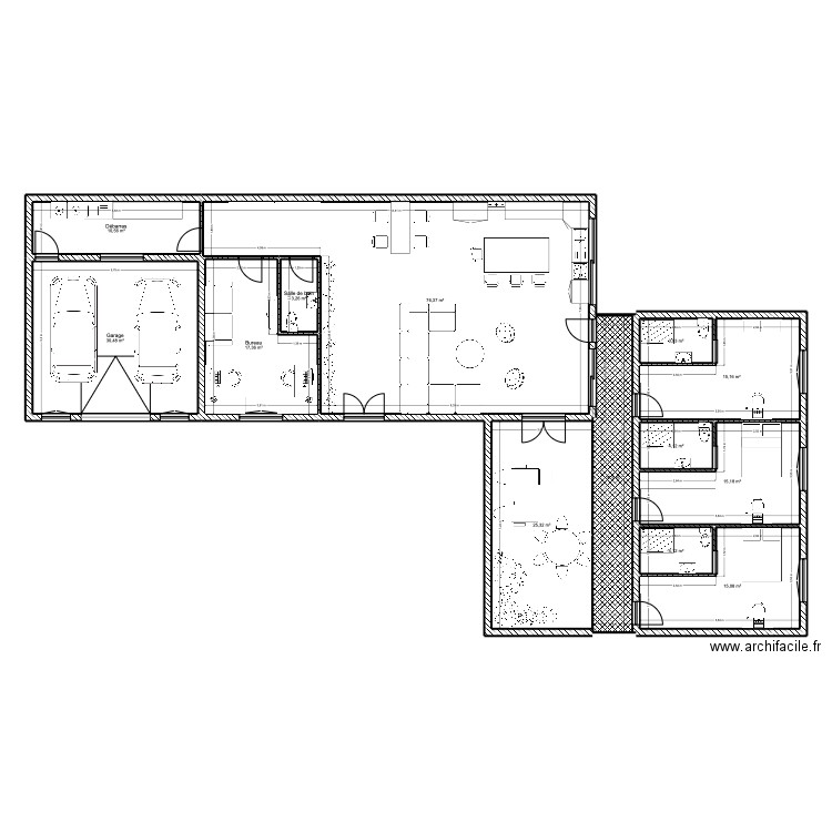 coloc site. Plan de 13 pièces et 236 m2