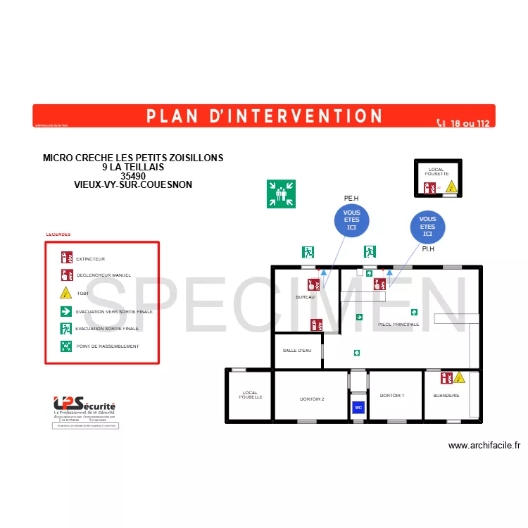 CRECHE. Plan de 11 et 211 m² CRECHE. Plan de 11 et 211 m²
