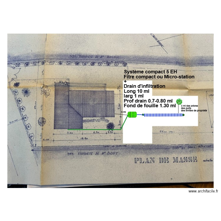 Foltran drain. Plan de 0 pièce et 0 m2