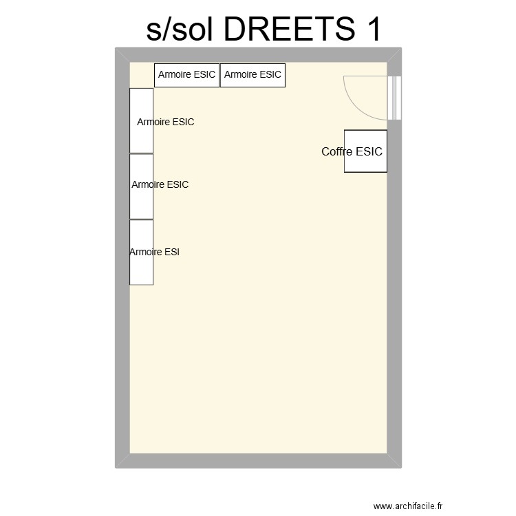 S/sol DREETS 1 ESIC - LOG. Plan de 1 pièce et 34 m2
