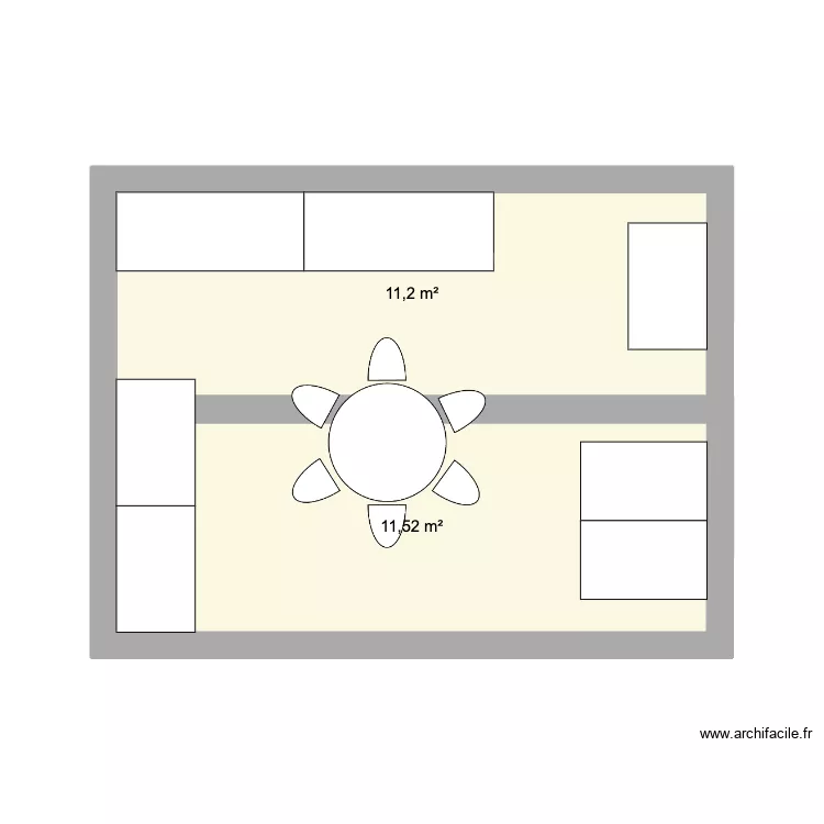 Plan d\'algeco Type. Plan de 2 pièces et 23 m²