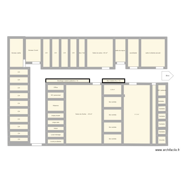 UCA extension 2. Plan de 46 pièces et 146 m2