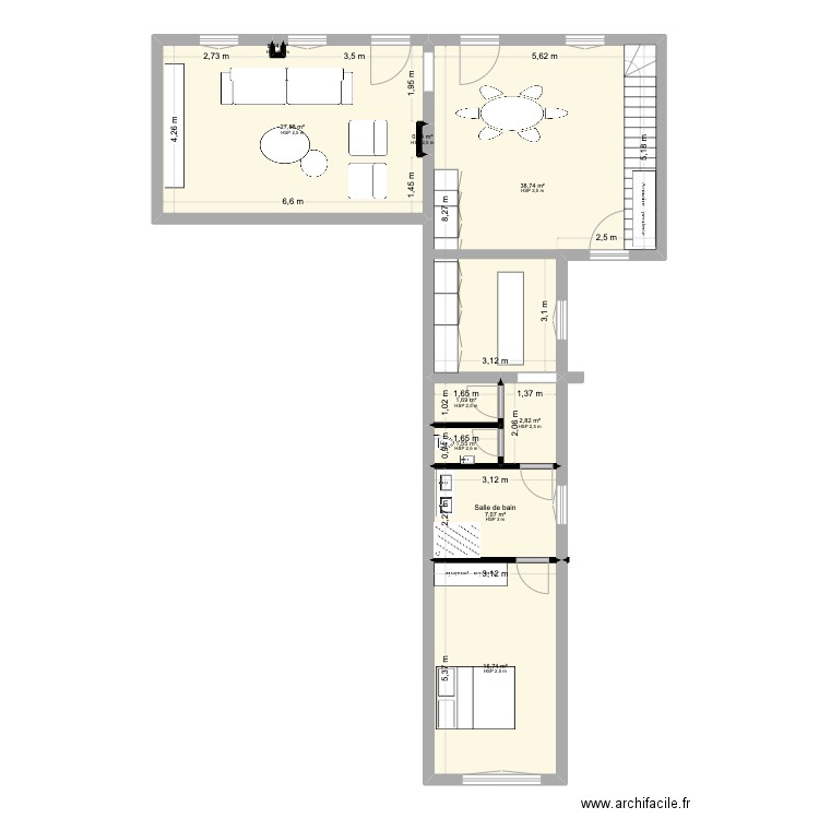plan nouilly. Plan de 16 pièces et 196 m2