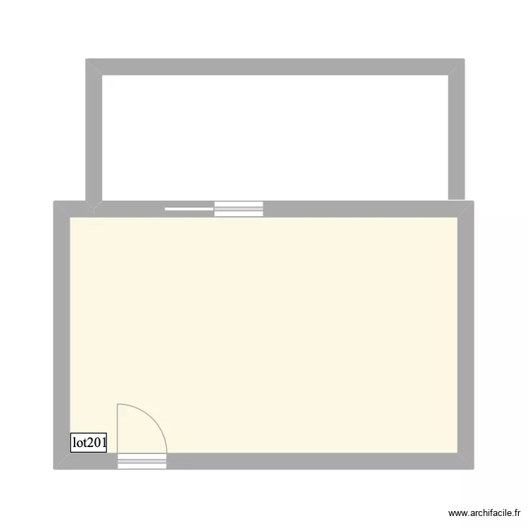 Studio. Plan de 1  et 24 m²