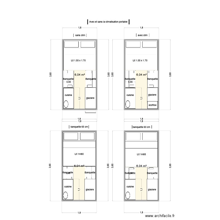ormo travel. Plan de 4 pièces et 24 m2