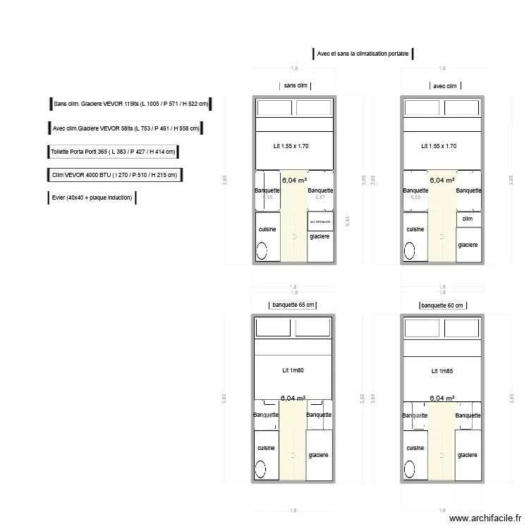 ormo travel. Plan de 4 pièces et 24 m²