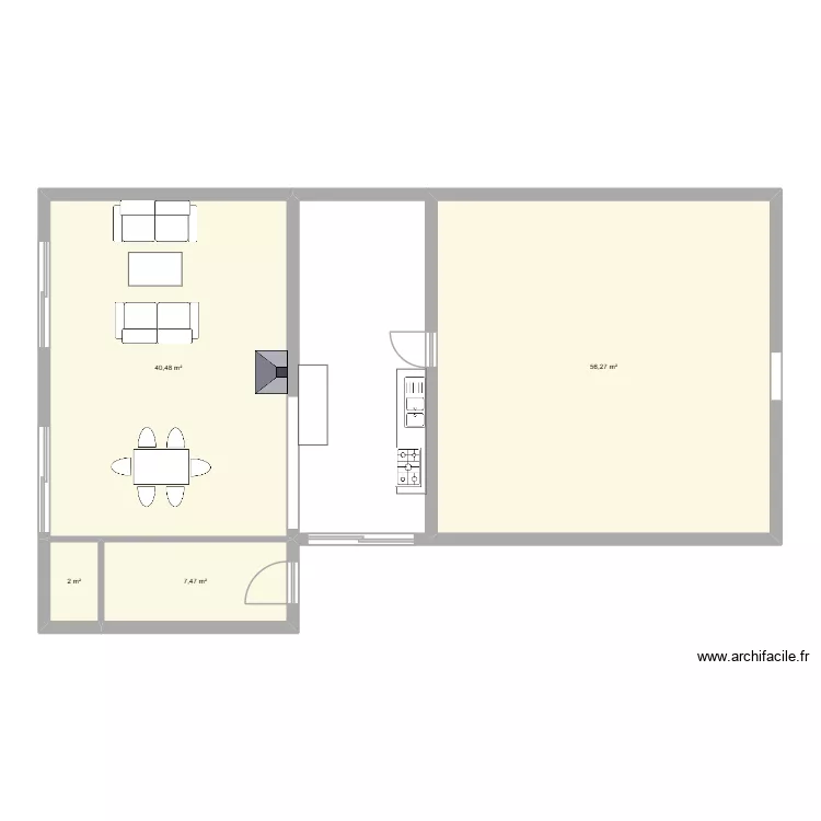projet2. Plan de 4  et 106 m²