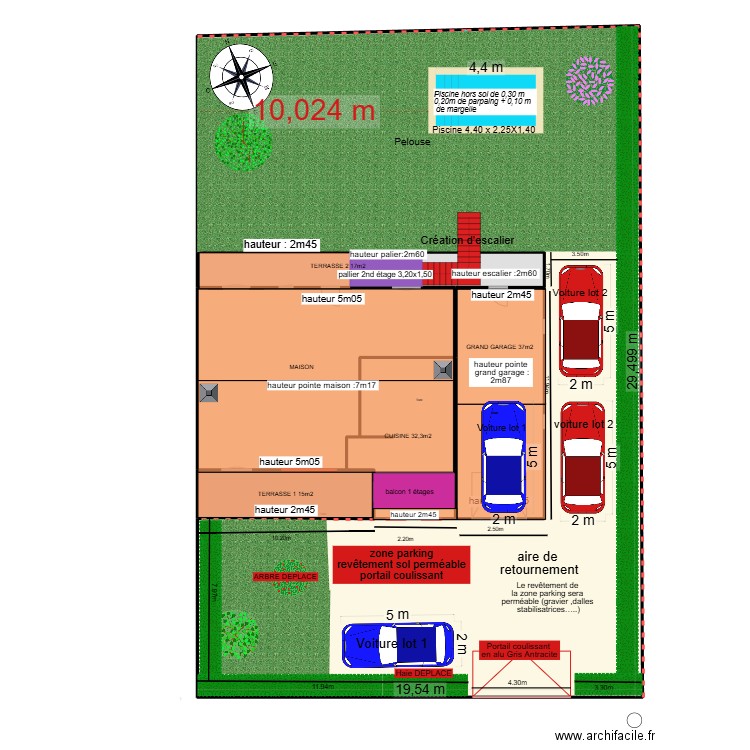 plan de masse apres travaux. Plan de 6 pièces et 566 m2