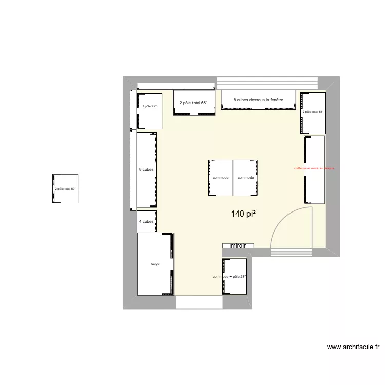 Walk in. Plan de 1 et 13 m² Walk in. Plan de 1 et 13 m²