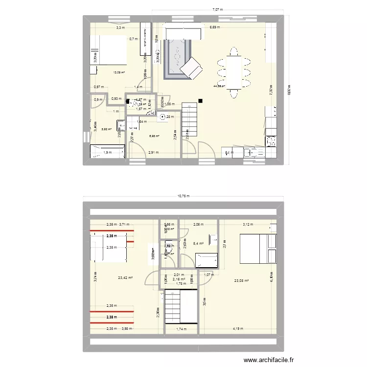 salom&eacute; 2026 02 07. Plan de 15  et 140 m²