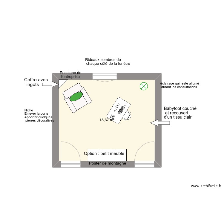 Goyer-plan-maison-1. Plan de 1 pièce et 13 m2