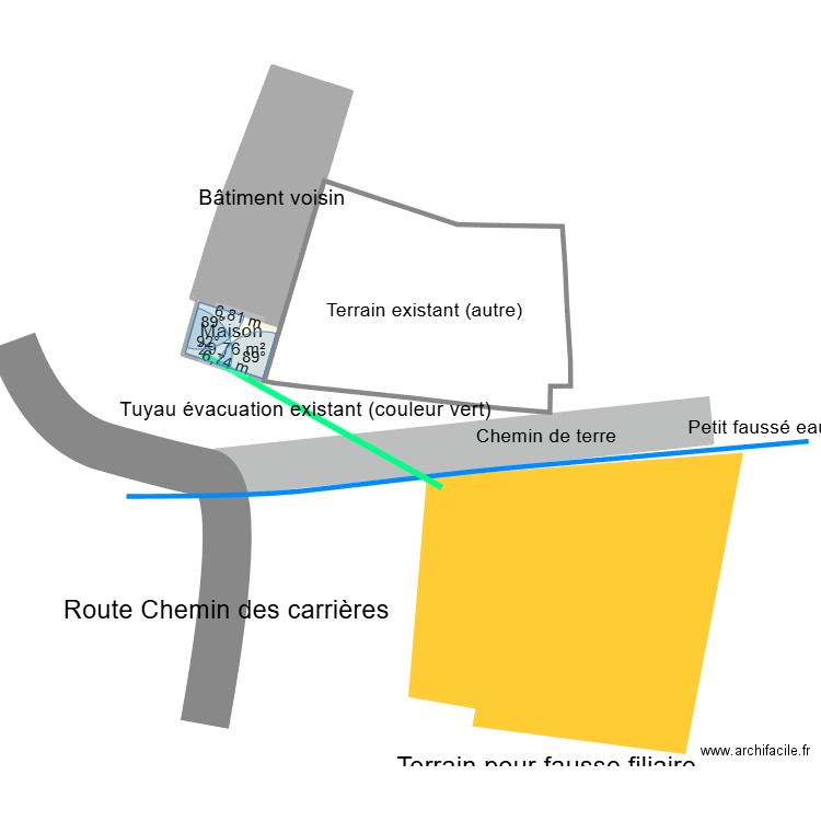 Assainissement Cosne. Plan de 2 pièces et 169 m2