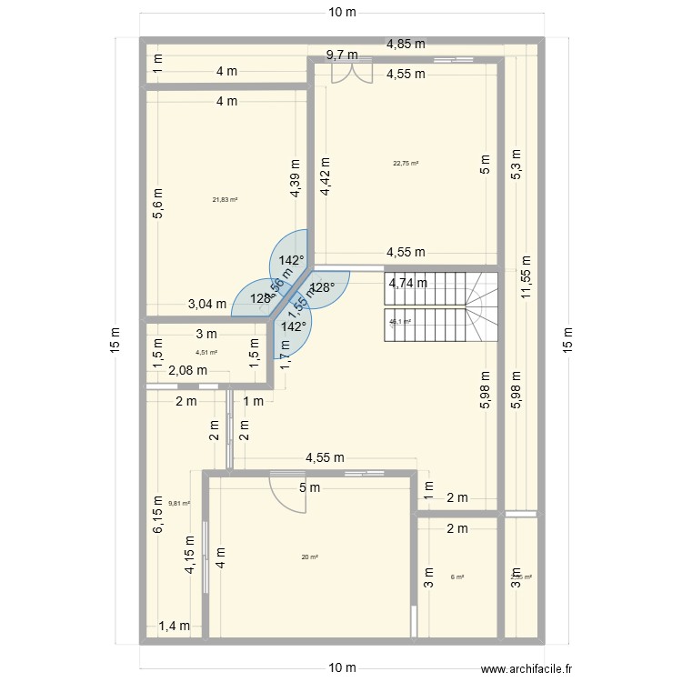Plan construire 8. Plan de 8 pièces et 134 m2