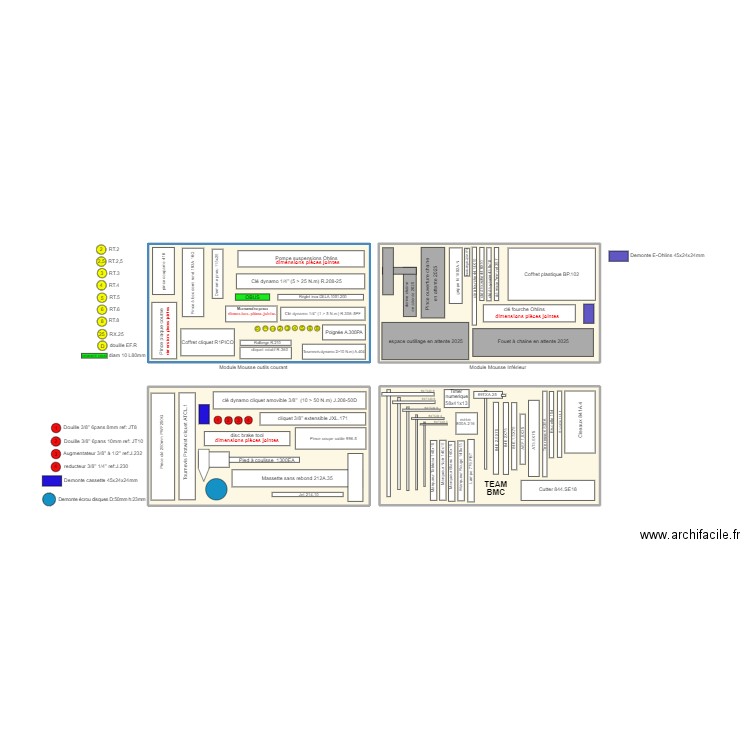 FACOM. Plan de 4 pièces et 57 m2