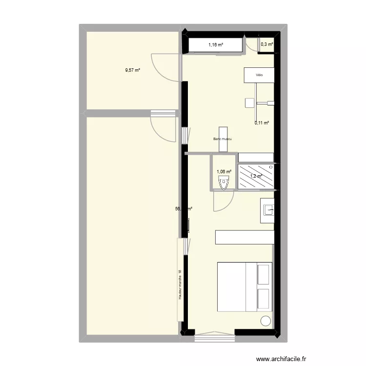 Plan T&S Leroux 4. Plan de 7  et 70 m²