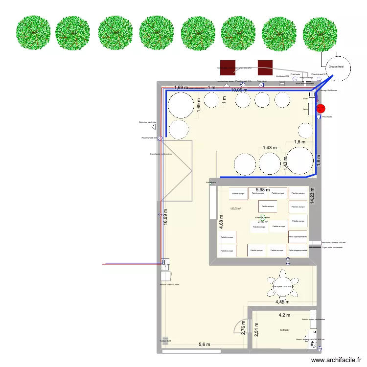 Edern cave. Plan de 3 pièces et 197 m²