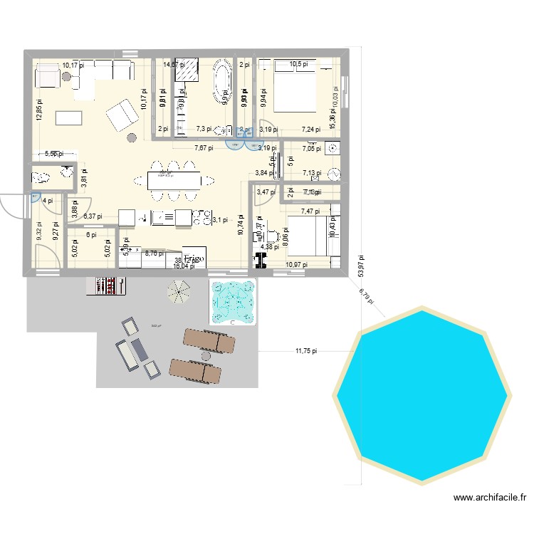 Appart Kiki7 40x28. Plan de 0 pièce et 0 m2