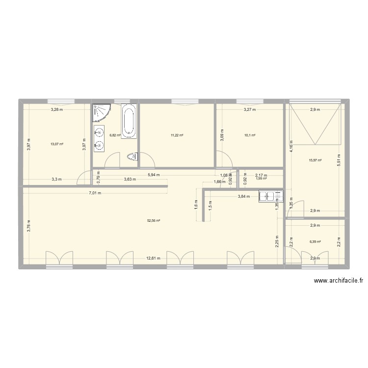 mescoulesmodif1. Plan de 8 pièces et 118 m2