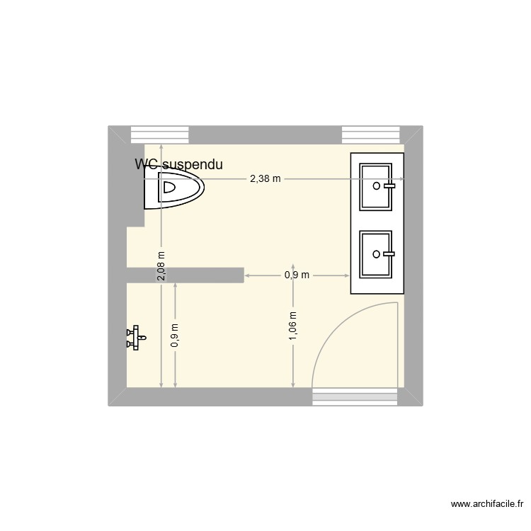 SALLE DE BAIN V3. Plan de 0 pièce et 0 m2