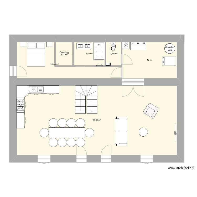 BARACH FRANCK. Plan de 6 pièces et 101 m2