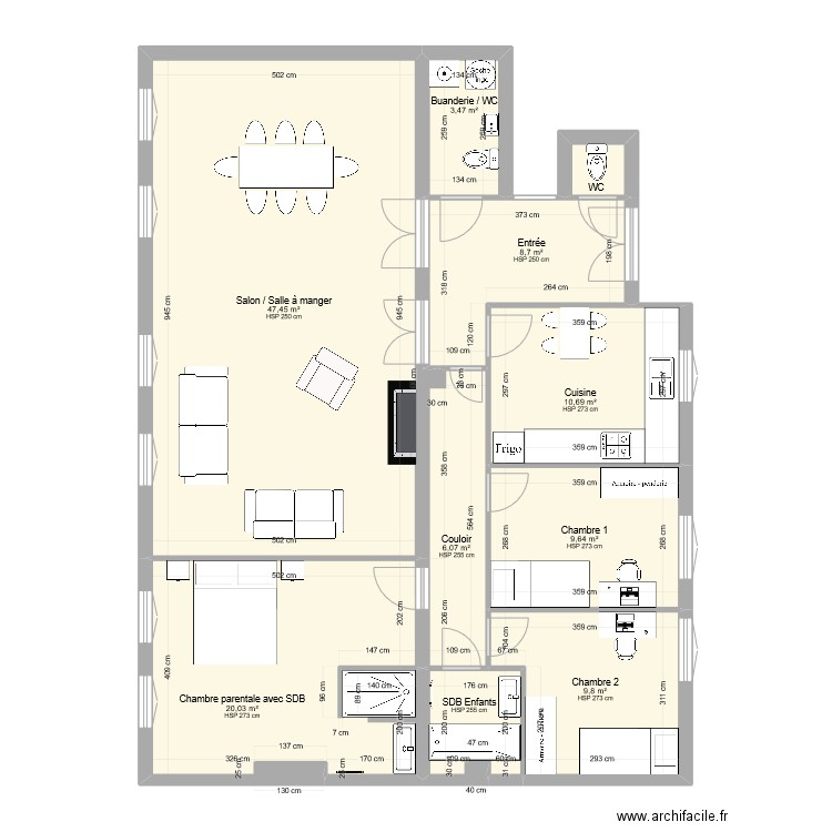 16 Ecoles Projet Validé. Plan de 10 pièces et 120 m2