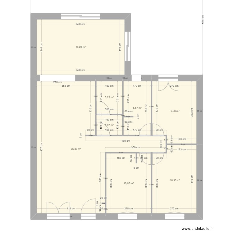 Projet Extension Projet Ravard. Plan de 8 pièces et 95 m2