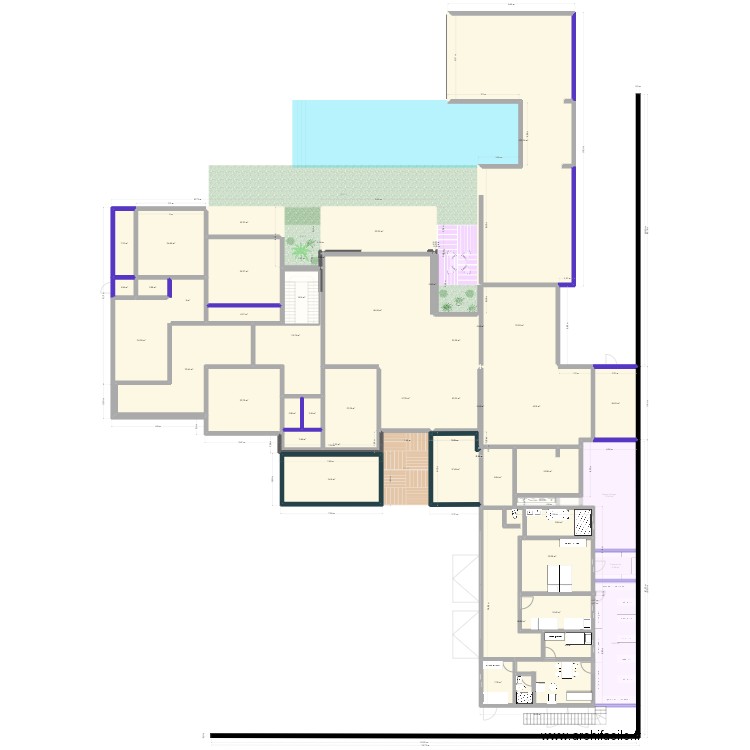 99 X Daruty - Extension garage. Plan de 81 pièces et 1638 m2