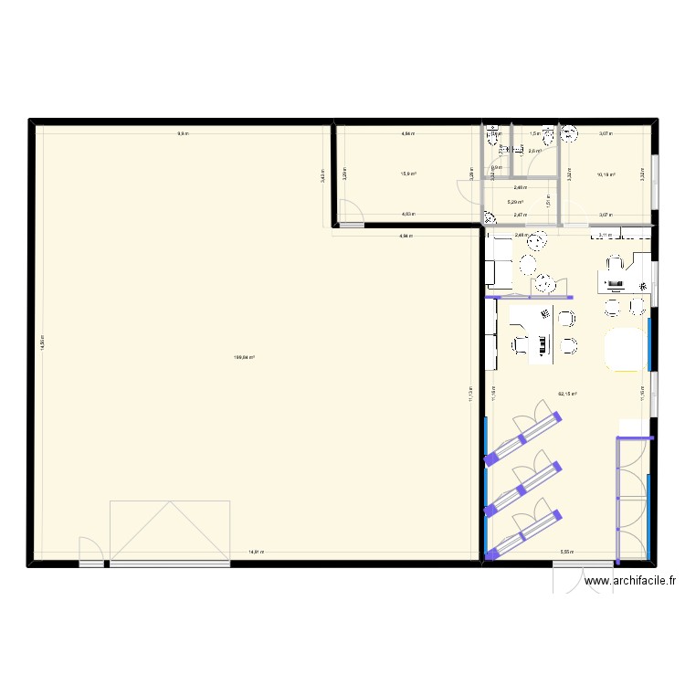 dernier frisomat agencement. Plan de 6 pièces et 296 m2