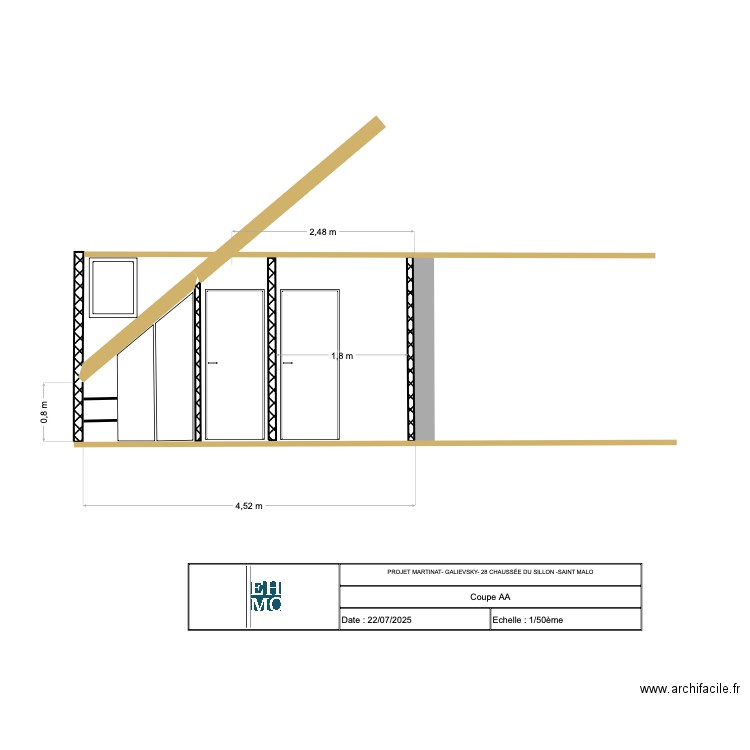 coupe AA GALIEVSKY. Plan de 0 pièce et 0 m2