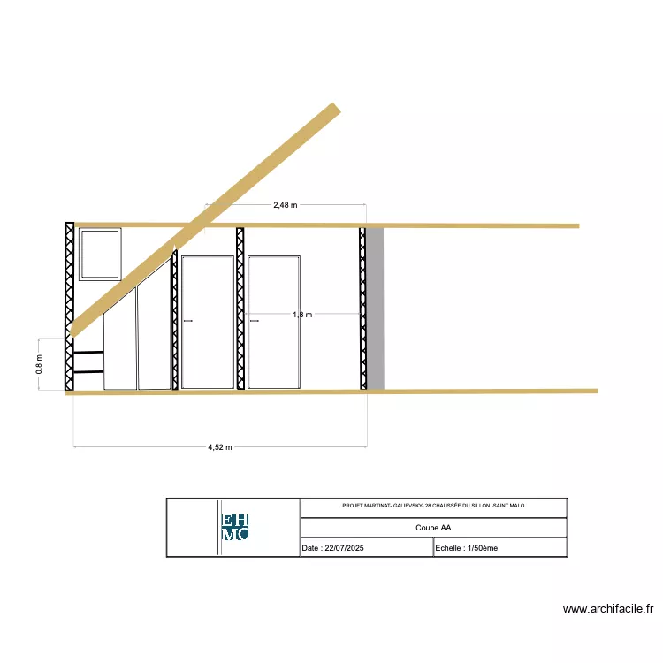 coupe AA GALIEVSKY. Plan de 