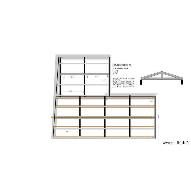 BERGERIE PLAN CHARPENTE TRADITIONELLE. Plan de 0 pièce et 0 m2