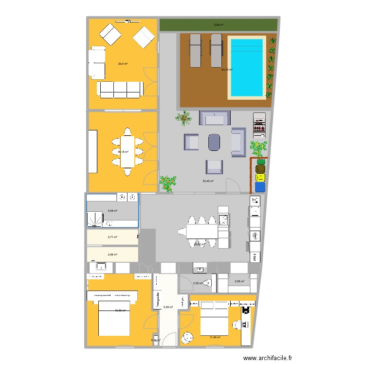 maison V11 réseau. Plan de 15 pièces et 175 m2