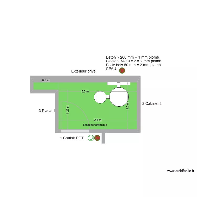 31337 Local panoramique. Plan de 1  et 4 m²