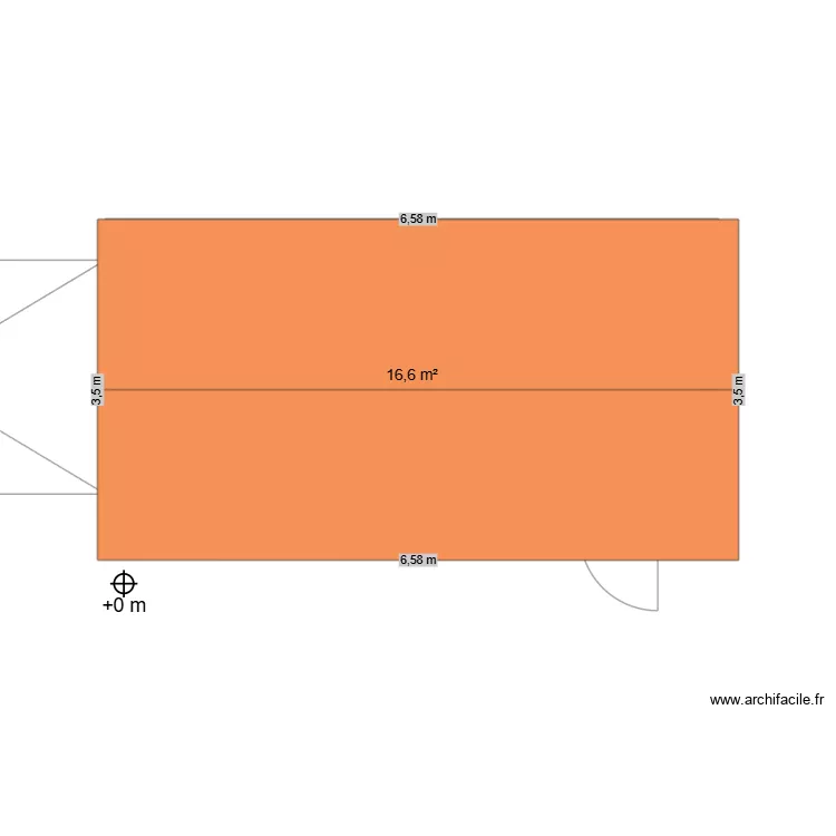 jardin. Plan de 1 Pièce et 17 m² jardin. Plan de 1 Pièce et 17 m²