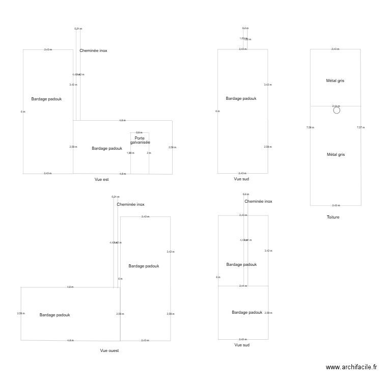 Camblain - Facade et toiture. Plan de 0 pièce et 0 m2