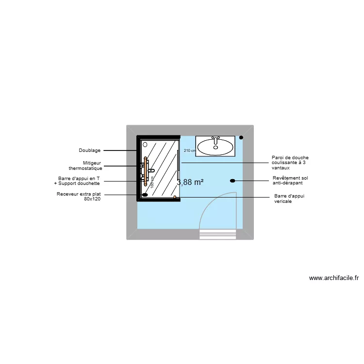 Projet GOHIER. Plan de 1  et 4 m²
