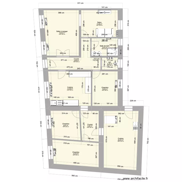 Maison Haute. Plan de 