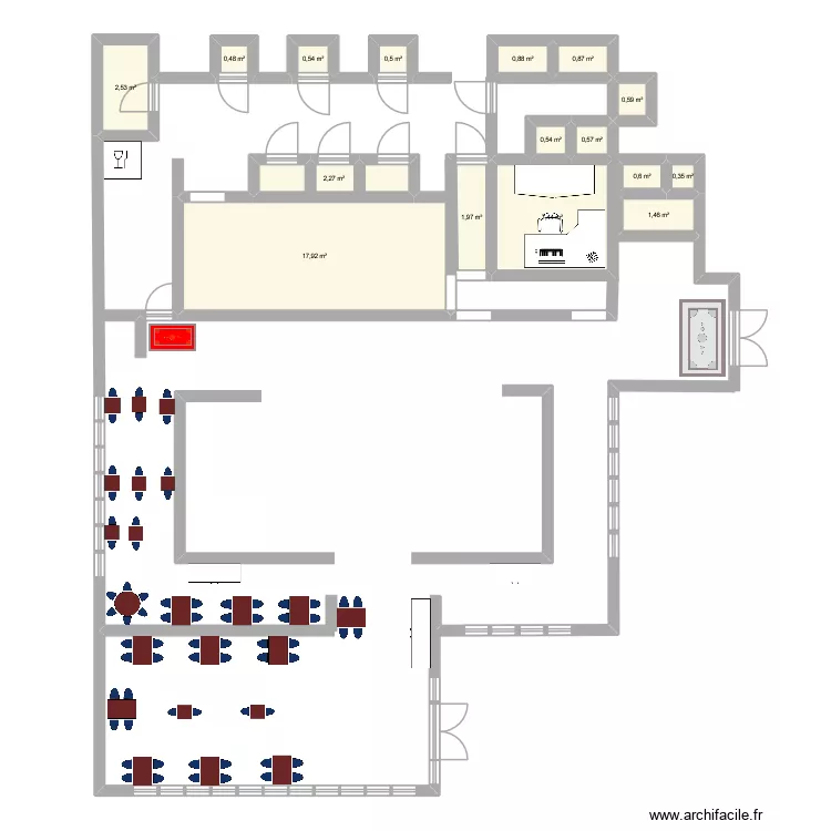 plan del arte restaurant. Plan de 16 et 40 m² plan del arte restaurant. Plan de 16 et 40 m²