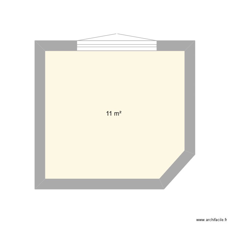 salon. Plan de 1 pièce et 11 m2
