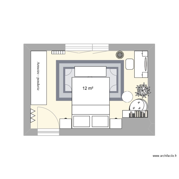 Plan de ma chambr. Plan de 1 pièce et 12 m2