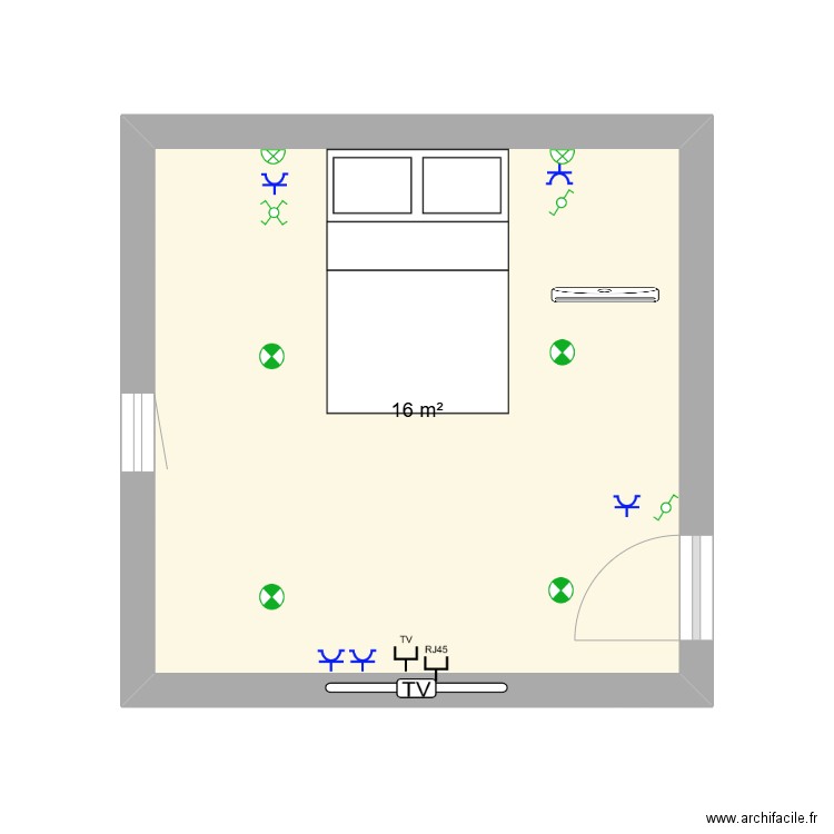 anis romdhane. Plan de 1 pièce et 16 m2